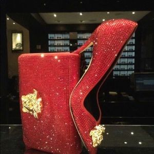 Red Crystal Versace Heels